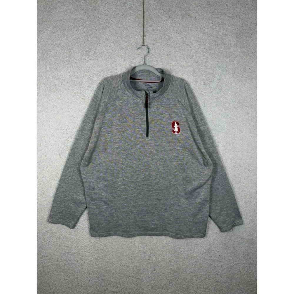 Champion Stanford Cardinal 1/4 Zip Athletic Pullover Men's 2XL Gray‎